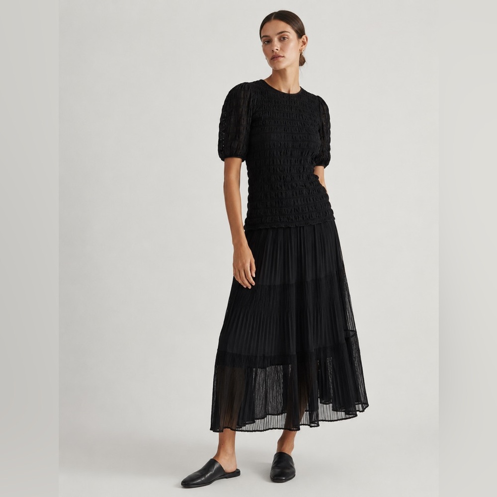 INWEAR Copenhagen 1969 - Black Bubble Textured Puff Sleeve Top